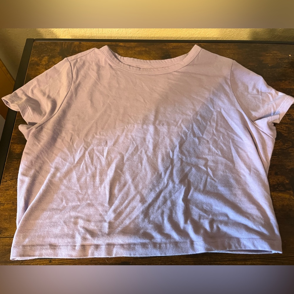 Purple Short Sleeve Crop Top